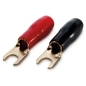 Preview: Sinuslive Gabelkabelschuhe 10mm2 vergoldet (5x rot, 5x schwarz)