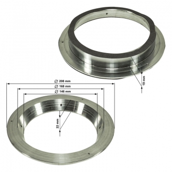 Preview: CHS Solid Lautsprecherringe 165mm (Aluminium, 22mm Höhe)