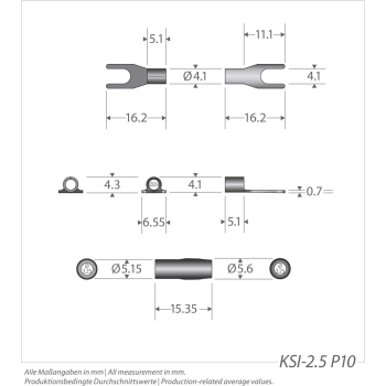 Preview: Sinuslive Gabelkabelschuhe 2,5mm2 vergoldet (5x rot, 5x schwarz)