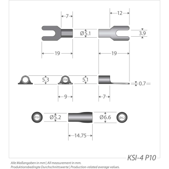 Preview: Sinuslive Gabelkabelschuhe 4,0mm2 vergoldet (5x rot, 5x schwarz)