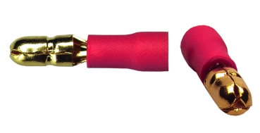 Sinuslive Rundstecker 0,75 - 1,5mm2 vergoldet, rot (10 Stück)
