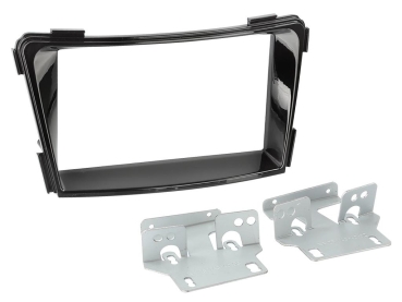 Radioblende Hyundai i40 ab 2011 ohne OEM Navigation hochglanz schwarz (2 DIN Einbauset)(CT23HY37)