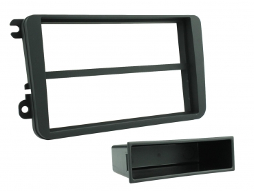 Radioblende VW Golf, Passat, Tiguan / Seat Leon / Skoda Octavia (1 DIN mit Ablagefach) (CT24VW03)