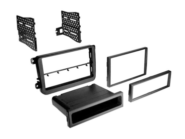 Radioblende VW Golf, Passat, Tiguan / Seat Leon / Skoda Octavia (2 ISO mit Ablagefach) (CT24VW09)