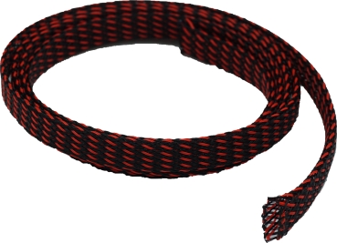 Preview: Audio System Z-PS 13-30 RB Geflechtschlauch 13 bis 30mm rot/schwarz (Meterware)