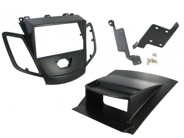 Radioblende Ford Fiesta ab 2008 mit Display schwarz (2 DIN Einbauset) - (CT23FD17)