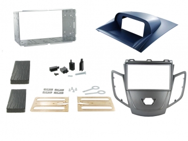 Radioblende Ford Fiesta ab 2008 mit Display graphit / blau (2 DIN Einbauset) - (CT23FD23)