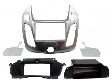 Radioblende Ford Transit Connect ab 2014 silber ohne Display (2 DIN Einbauset) - (CT23FD49)