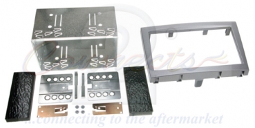 Radioblende Porsche 911, Boxster, Cayman silber (2 DIN Einbauset)(CT23PO03)