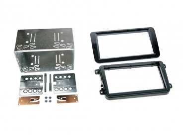 Radioblende VW Golf, Passat, Tiguan / Seat Leon / Skoda Octavia Piano Black (2 DIN Einbauset) (CT23VW09)