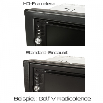 Radioblende VW Golf, Passat, Tiguan / Seat Leon / Skoda Octavia (2 DIN Einbauset HQ Piano Black)
