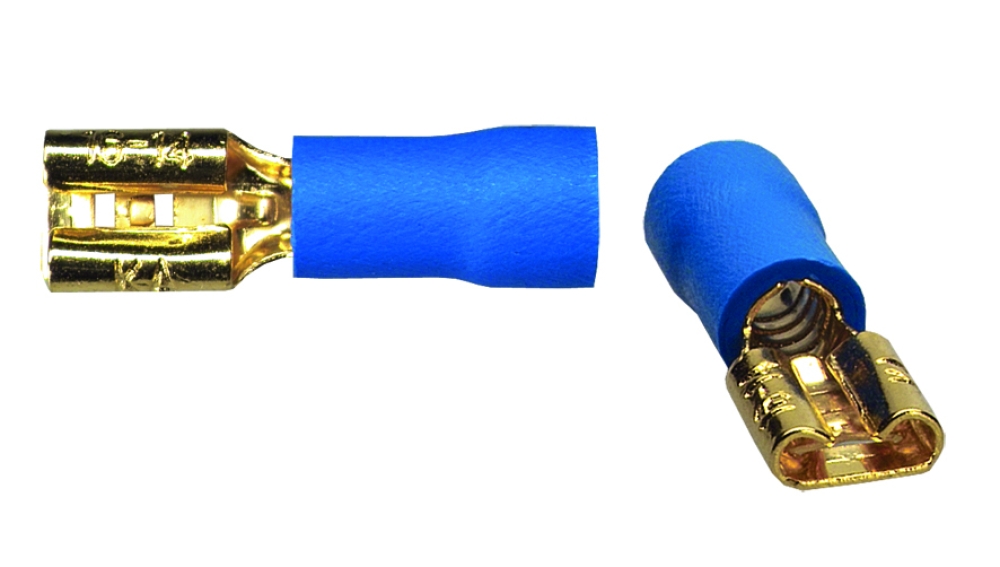 Sinuslive Flachstecker 4,8mm (bis 2.5mm2) vergoldet, blau (10 Stück)