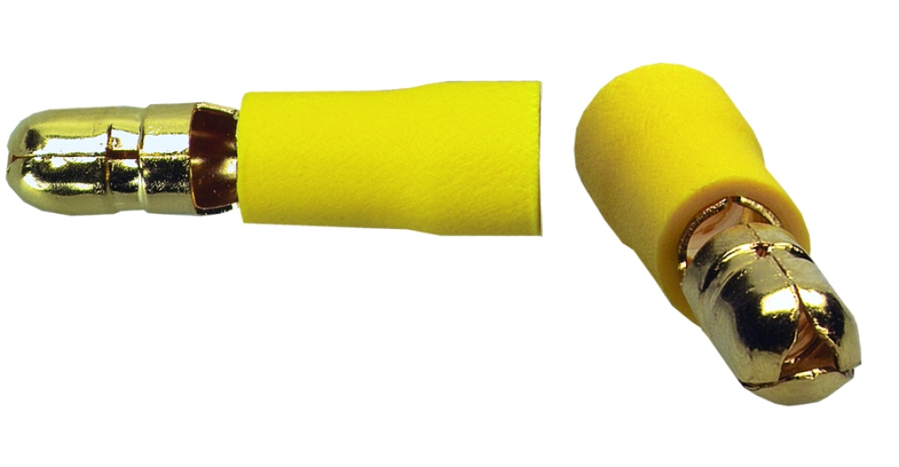 Sinuslive Rundstecker 4,0 - 6,0mm2 vergoldet, gelb (10 Stück)