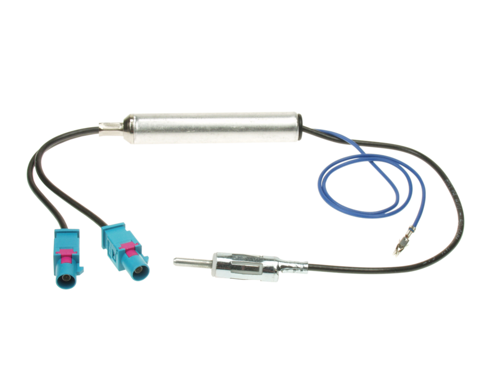 ACV 1524-06 | Antennenadapter 2x Fakra (m) auf ISO (m) mit 12V Phantomspeisung