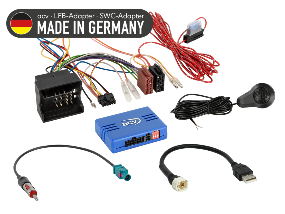 ACV 42a-1024-013 | Lenkradinterface BMW / Mini mit Quadlock und PDC, inkl. Antennen- und USB-Adapter