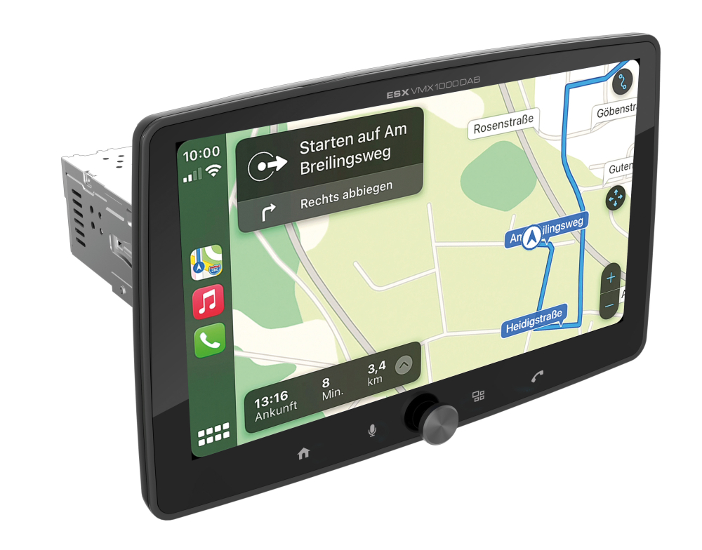 ESX VMX1000DAB | Universal 1-DIN Media Moniceiver mit 25,8 cm (10,1") Touchscreen