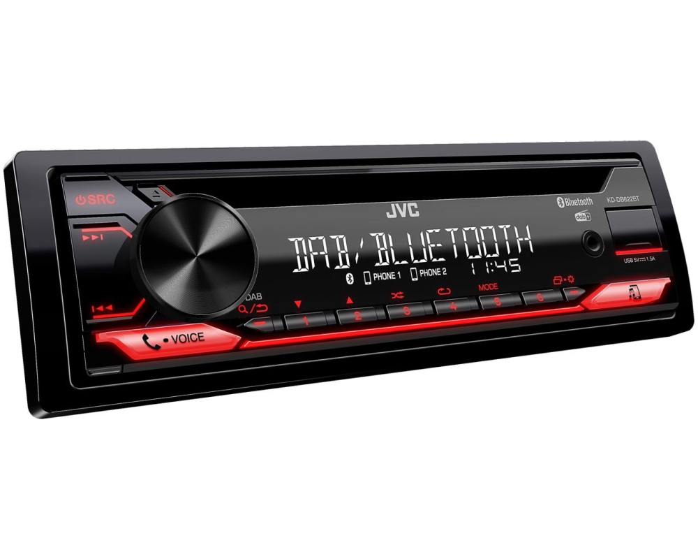 JVC KD-DB622BT 1-DIN CD-Receiver mit DAB+ und Bluetooth (ohne Antenne)