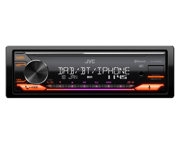 JVC KD-X482DBT Digital-Media-Receiver mit DAB+ und Bluetooth (ohne Antenne)