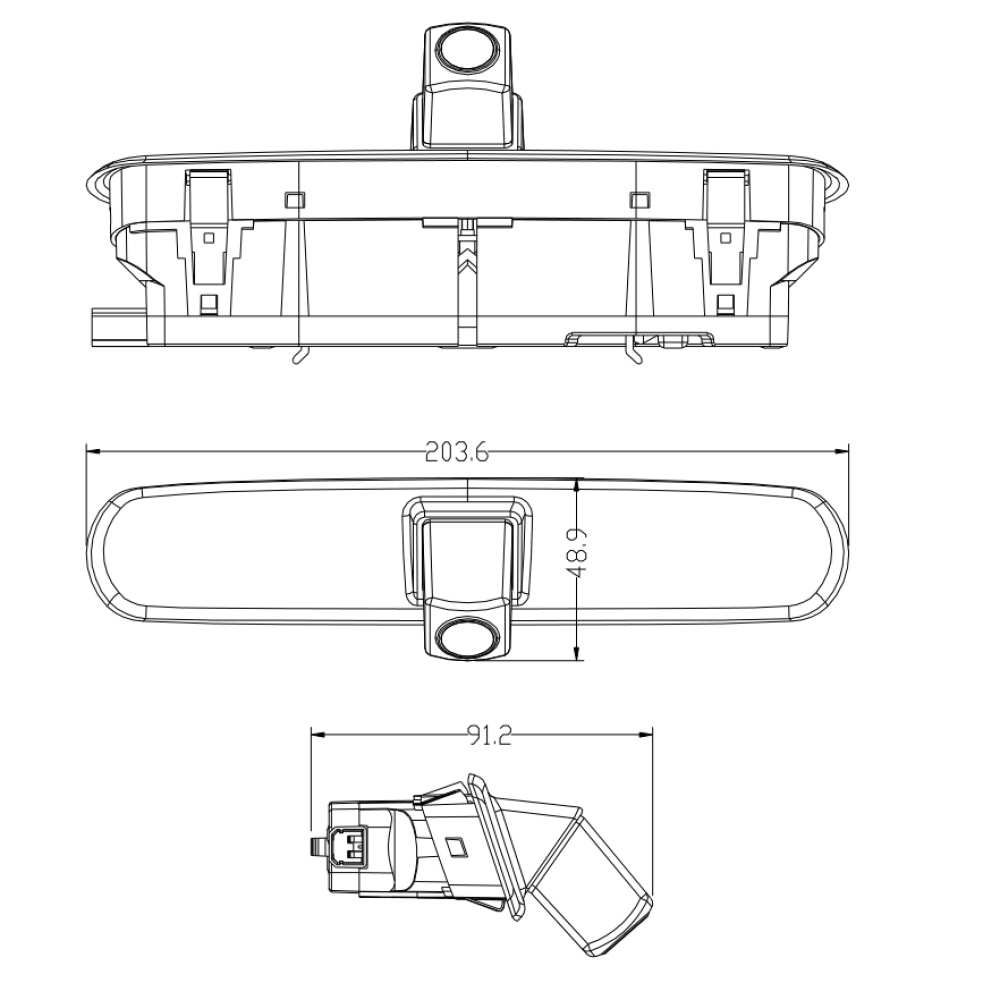 Ampire KV-DOBLO Rückfahrkamera für FIAT Doblo 2, OPEL Combo D (mit Flügeltüren)
