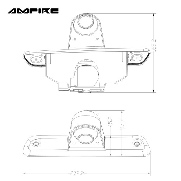 Ampire KV-EXPERT-2007 Rückfahrkamera für Peugeot Expert, Citroen Jumpy, Toyota ProAce 2007-16