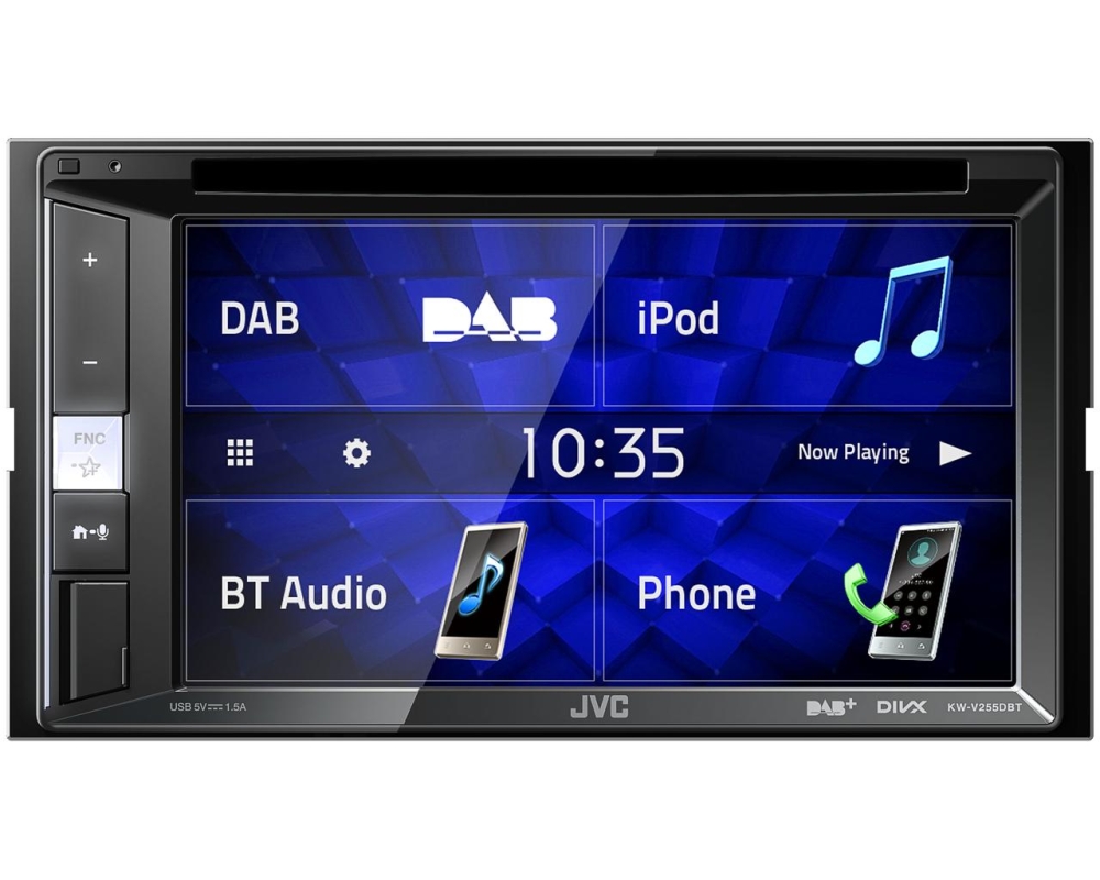 JVC KW-V255DBT Digital-Media-Receiver mit DAB+ und Bluetooth (mit Antenne)