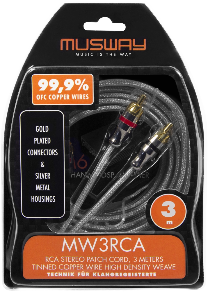 MUSWAY MW3RCA | 2-Kanal Cinchkabel 3m