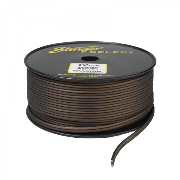 Stinger Select SSVLS12BK | 2 x 3,3 mm2 Lautsprecherkabel schwarz matt (76 m Rolle)