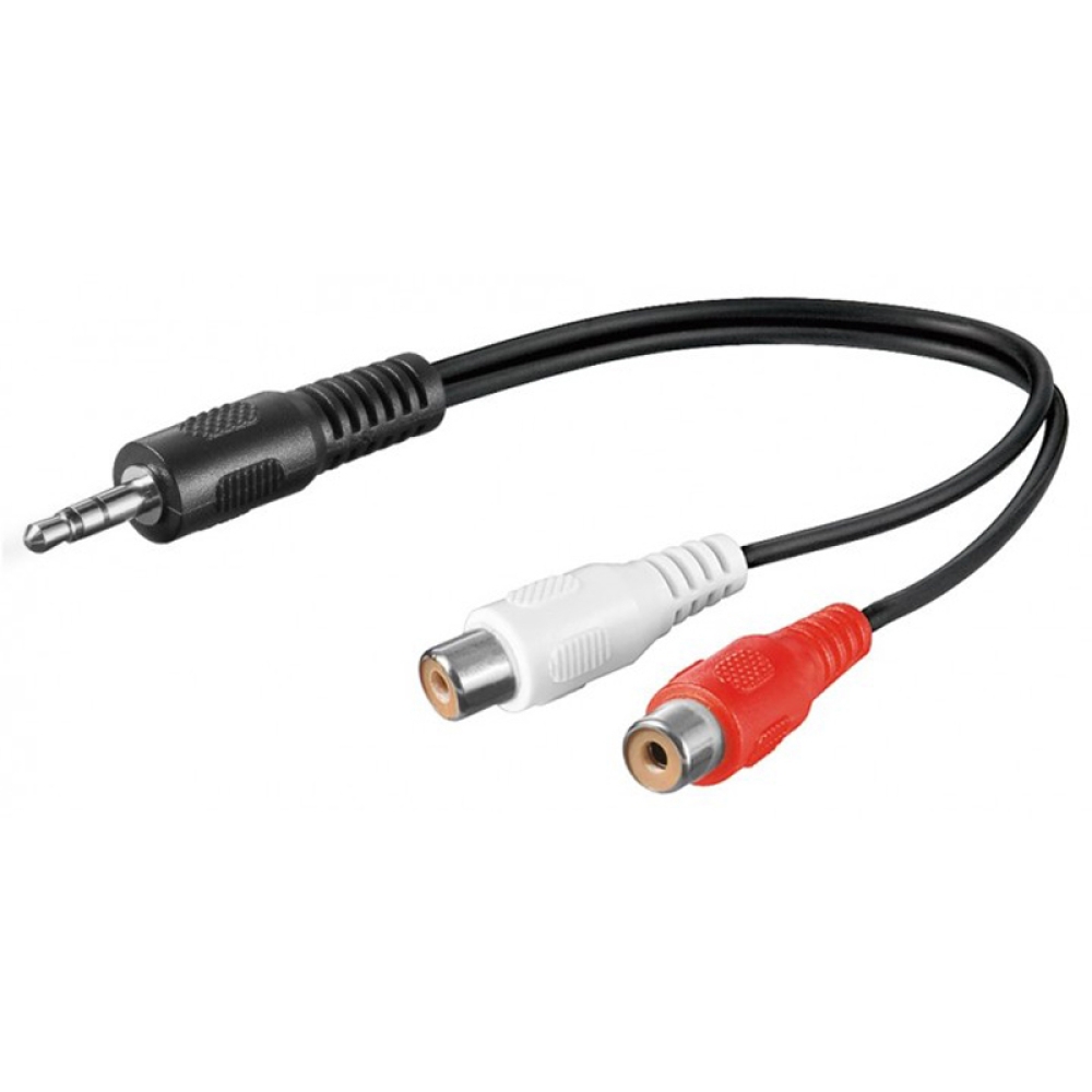 Ampire Audio-Adapterkabel, 2-Kanal Cinch (Buchse) auf 3.5mm Klinke (Stecker)
