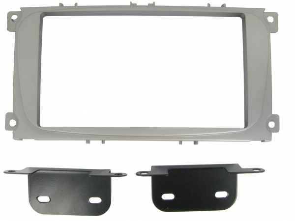 Radioblende Ford Focus, Mondeo ab 2007 silber (2 DIN Einbauset) - (CT23FD08)