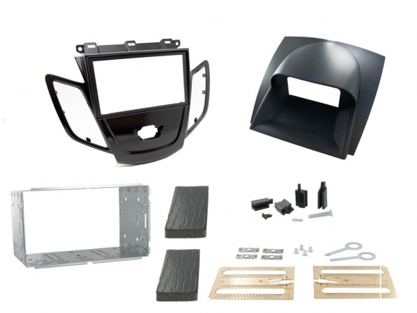 Radioblende Ford Fiesta ab 2012 hochglanz schwarz (2 DIN Einbauset) - (CT23FD43)