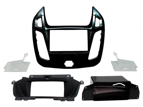 Radioblende Ford Transit Connect ab 2014 schwarz ohne Display (2 DIN Einbauset) - (CT23FD48)